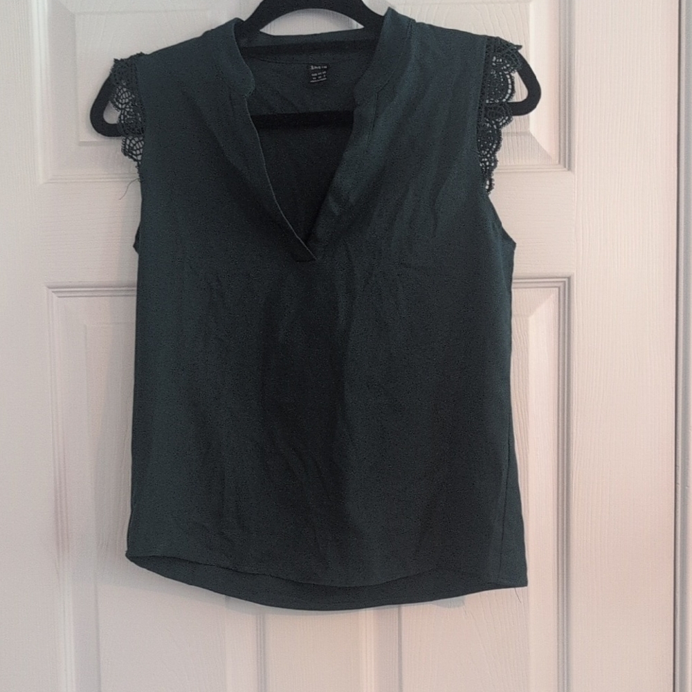 SHEIN Black Lace Trim Blouse